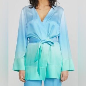 Badgley Mischka Women 100% Silk Ombre Robe - NWT - Size XL